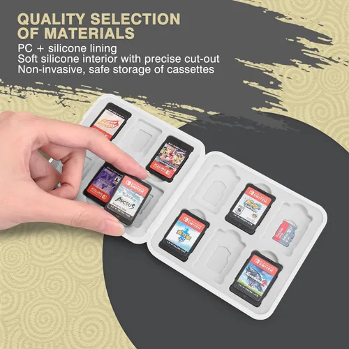 Vista 4 de DLseego Game Card Case for Switch LiteSwitchSwitch OLED, Gold Kingdom Medallion Design Switch Game Cartridge Memory Card Portable Storage with 12