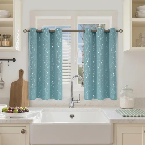 Vista 60 de BGment Cortinas cortas de oscurecimiento de habitación de 45 pulgadas de largo para ventanas pequeñas, cortinas con aislamiento térmico con ojales