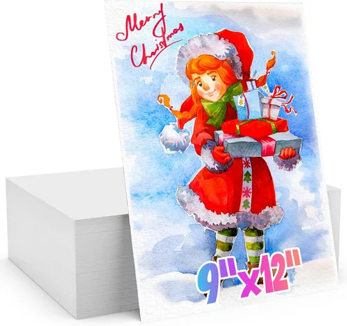 Vista 14 de 100 hojas de papel de acuarela, papel de color agua blanca de 4 x 6 pulgadas, 140 libras/10.58 oz/m², papel de color agua de prensa en frío