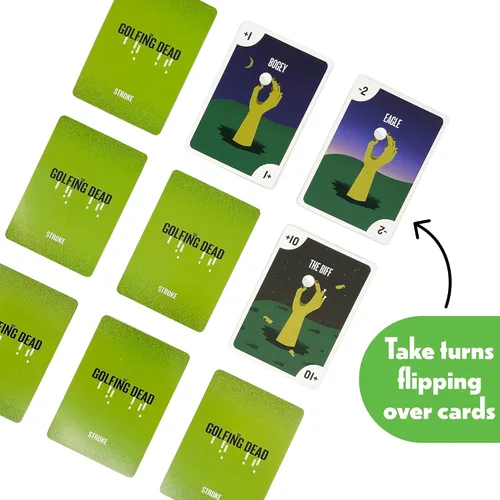 Vista 3 de The Golfing Dead - El mejor juego de cartas de zombies para la familia de 2 a 6 jugadores, ideal para adultos, parejas, adolescentes y niños a
