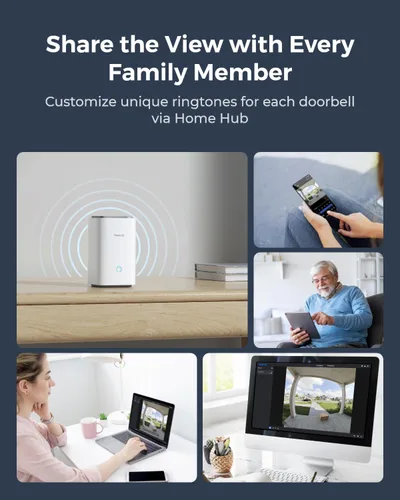 Vista 8 de REOLINK - Timbre de video + Hub doméstico, timbre con batería Wi-Fi de 2K de doble banda con vista de 150°x150°, alimentado por batería, detección