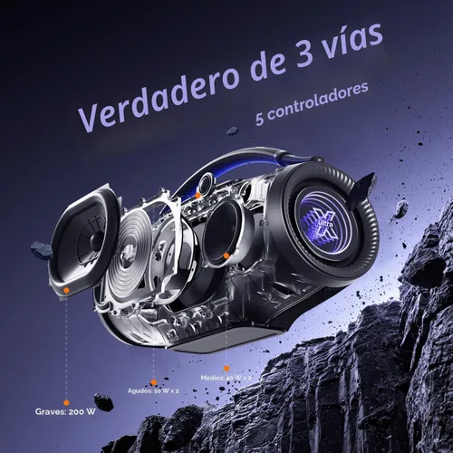 Vista 4 de YEAHBOX Altavoz Bluetooth Ultra 320 para fiestas, altavoz inalámbrico Negro