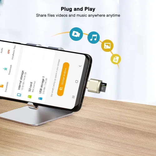 Vista 3 de BorlterClamp - Lector de tarjetas micro SD USB C (paquete de 2 unidades), lector de tarjetas de memoria OTG TF compatible con laptop, MacBook