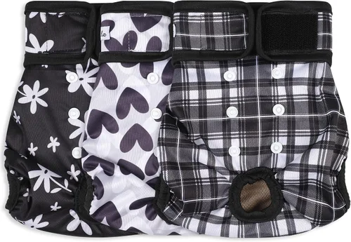 Vista 12 de Pañales para perras hembra, pañales reutilizables para perritos en celo, altamente absorbentes para la incontinencia de mascotas, con broches