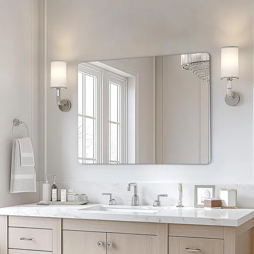 Vista 25 de USHOWER Espejo de baño negro para sobre el fregadero, 22 x 30 pulgadas, espejo rectangular negro mate para pared, espejo de tocador con marco