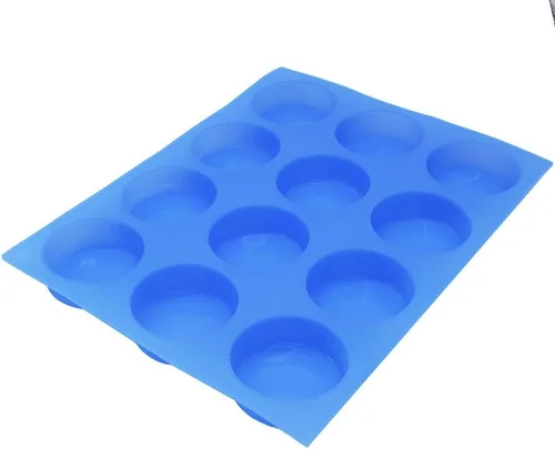 Vista 5 de X-Haibei Círculo redondo grande redondo básico jabón loción barra silicona molde diámetro 3 pulgadas 3 oz por célula