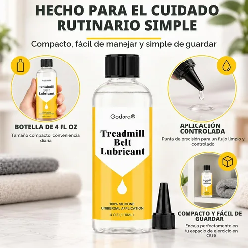 Vista 7 de Lubricante de silicona 100% de alta calidad, 4 onzas para lubricación de cinta de correr, aceite lubricante fácil de aplicar, adecuado para casi