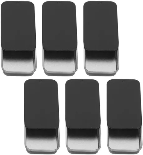 Vista 4 de UPKOCH Caja de almacenamiento de caramelo con tapa deslizante de metal, organizadores de placas de hojalata, contenedores de píldoras pequeños, caja