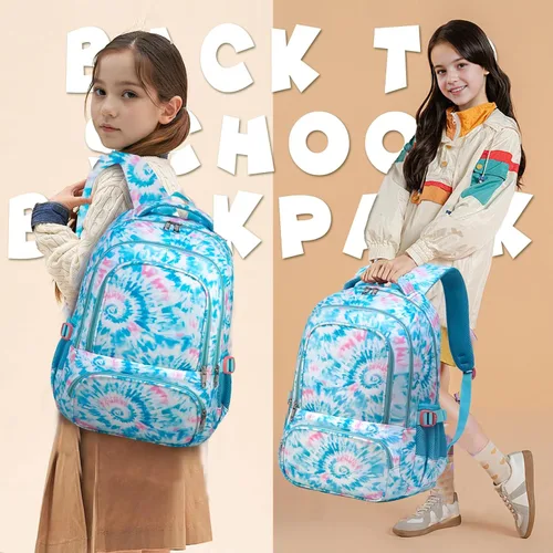 Vista 3 de BLUEFAIRY - Mochilas para niños y niñas para regreso a clases, regalos para niños de primaria, escuela primaria y secundaria, Azul claro