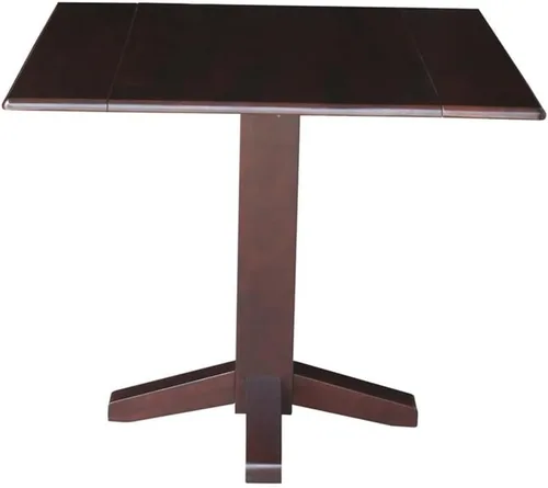Vista 14 de IC INTERNATIONAL CONCEPTS Mesa de comedor cuadrada de madera maciza de 36 pulgadas con doble hoja, multicolor Nogal/Concha