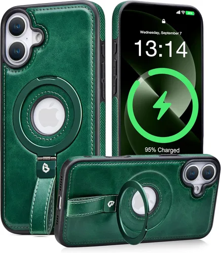 Vista 23 de Butaiga - Funda para iPhone 12 Pro Max con correa de cuero, soporte de anillo, color negro Finger Loop, Relieve Smartphone Pinky Strain