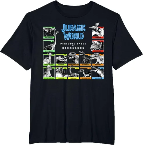 Vista 32 de Jurassic World Camiseta Periodic Table of Dinosaurs, Negro, S