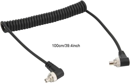 Vista 7 de Cable de sincronización de línea flash de PC a PC, 39.4 in, macho a macho, cable de sincronización de PC para cámara y luz de flash, cable