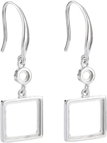 Vista 10 de Bisel de plata de ley 925 en blanco, ajuste de montaje, bandeja para aretes ovalados/cuadrados/rectangulares para hacer joyas de manualidades