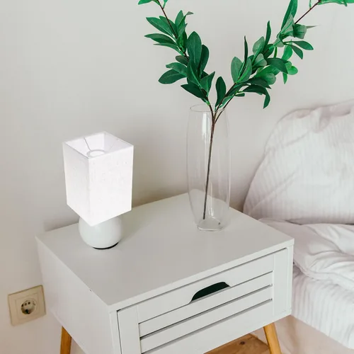 Vista 8 de Baluue Pantalla rectangular de lino de 7.87 x 5.51 x 5.51 pulgadas, cubierta de lámpara de mesa para lámparas de piso y escritorio, protección