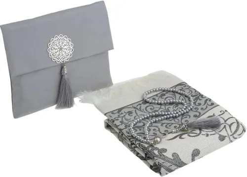 Vista 8 de Prien Alfombra de oración musulmana con Tasbih y bolsa portátil, regalo musulmán para mujeres y hombres, caja islámica Mubarak, juego de regalos