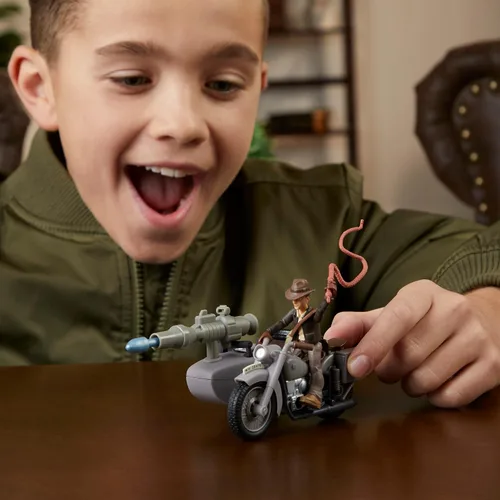 Vista 5 de Indiana Jones Worlds of Adventure with Motorcycle and Sidecar - Juego de figuras de acción de 2.5 pulgadas, figuras de acción, a partir de 4 años