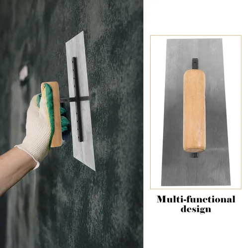 Vista 5 de Housoutil Paleta de mano resistente Paleta de hormigón Mango de madera Herramientas de albañilería para yeso