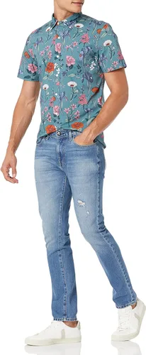 Vista 5 de Tienda Brand Goodthreads - Camisa de popelina estampada, de corte ajustado y manga corta, para hombre