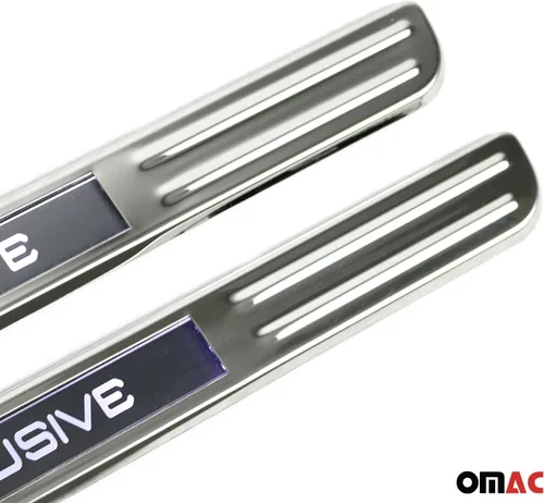 Vista 3 de OMAC Protector de placa de umbral de puerta para VW Tiguan 2018-24 exclusivo acero inoxidable