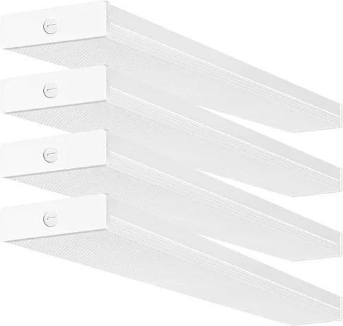 Vista 8 de Paquete de 4 unidades de luz envolvente LED de 4 pies con 3 selecciones de potencia/lumenes/CCT, 55W/65W/75W, 5500lm/6500lm/7500lm, 3000K4000K5000K