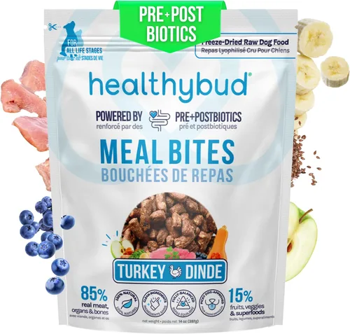 Vista 10 de healthybud Alimento crudo para perros, mordeduras de carne liofilizadas, alimento para cachorros sin granos, grado humano, alto contenido
