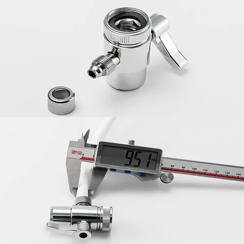 Vista 4 de Adaptador de grifo Válvula desviadora Filtro de agua de encimera 3/8 ODTube Tubo de repuesto Adaptador de pieza con conector M22 X M24, cuerpo
