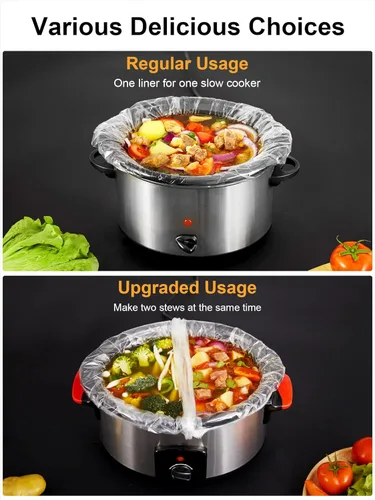 Vista 6 de SMARTAKE Forros para olla de cocción lenta, bolsas de cocina desechables de tamaño grande de 13" x 21", se ajustan de 3QT a 8QT para olla de cocción