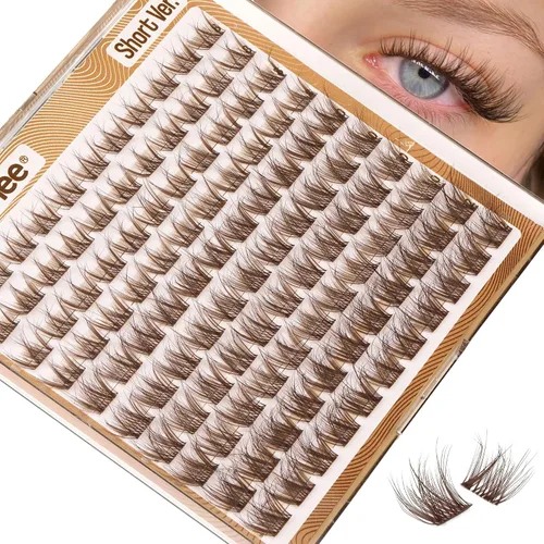 Vista 14 de Extensiones de pestañas en racimo naturales DIY, extensiones de pestañas en racimo con curva C, extensiones de pestañas en racimo para ojo de gato