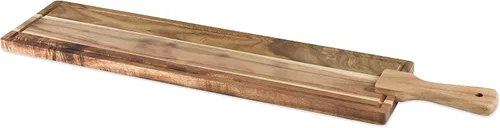 Vista 9 de Twine Texas-Shaped Acacia Wood Cheese Board - Durable Cheese, Charcuterie and Serving Platter with Hanging Loop, Perfect for Entertaining and