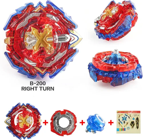 Vista 5 de Bey Battling Top Set Burst Gyro Toys Regalo para niños niños de 6 8 10 12+ Juego de batalla de combate 4 tapas giratorias de 2 lanzadores