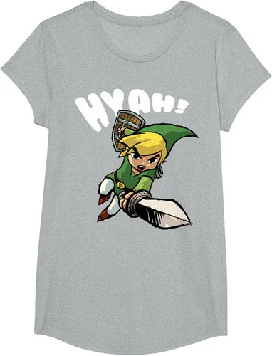 Vista 33 de Nintendo Legend of Zelda Link Hyah Poster - Camiseta pequeña Azul Marino
