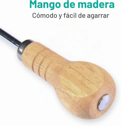 Vista 2 de Yzurbu 6pcs Ice Pick para romper hielo, herramienta de acero inoxidable con mango de madera de seguridad para cocina