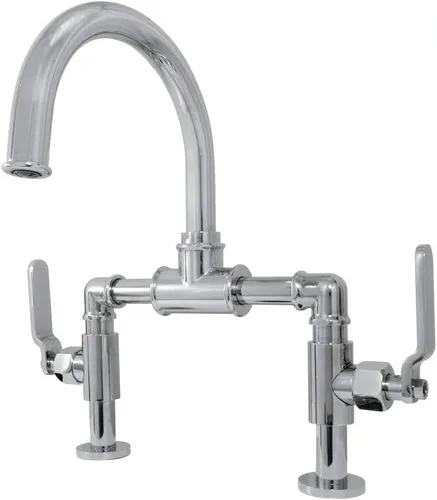 Vista 11 de Kingston Brass KS2173KL Whitaker - Grifo de baño de estilo industrial con drenaje emergente, latón antiguo