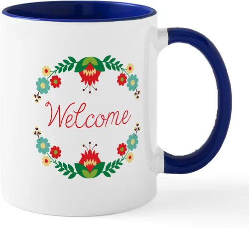 Vista 23 de CafePress Tazas de flores de lavanda 11 oz (11.0 fl oz) Taza de café de cerámica Blanco