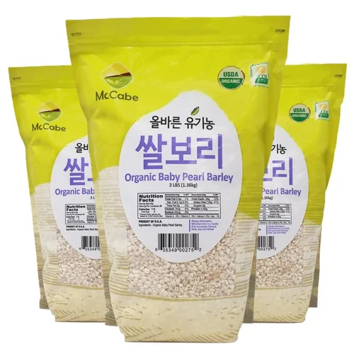 Vista 5 de McCabe Cebada perlada orgánica para bebé, grano de cebada perlada, certificado USDA y CCOF, producto de Estados Unidos, 3 libras (48 onzas)