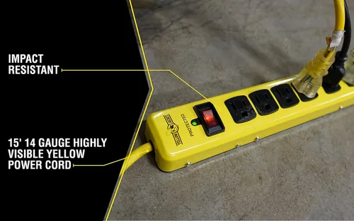 Vista 6 de Yellow Jacket 5138N - Protector de sobretensiones de cableado, con cable de 15 pies, 6 enchufes