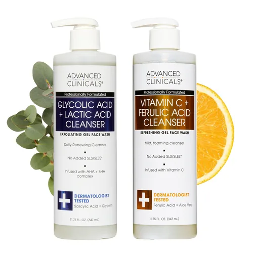 Vista 13 de Advanced Clinicals Limpiador facial suave con vitamina C para mujeres y hombres Jabón limpiador facial de gel con aroma a cítricos Aloe Vera +