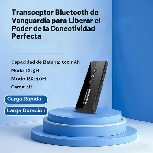 Vista 5 de Transmisor y receptor Bluetooth 5.4, adaptador de audio Bluetooth para avión, transmisor de audio inalámbrico para auriculares, viaje, vuelo, TV