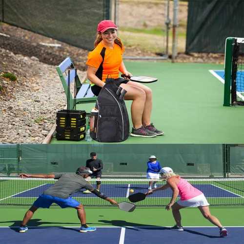 Vista 7 de Bolsa de pickleball – Bolsas de pickleball para mujeres y hombres – Mochila de pickleball – Estuche de viaje de pickleball para raqueta de tenis