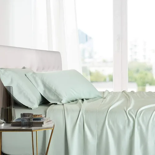 Vista 12 de Royal Hotel Bedding 100% viscosa natural hecha de sábanas de bambú, sábanas refrescantes suaves, sábanas de hotel transpirables y fundas