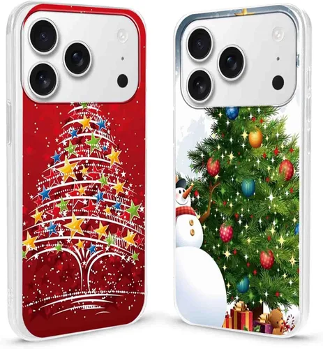 Vista 10 de Paquete de 2 fundas transparentes de Navidad para iPhone 7/8/SE 2020 / SE 2022 de 4.7 pulgadas, árboles de Navidad, resistentes al amarilleo