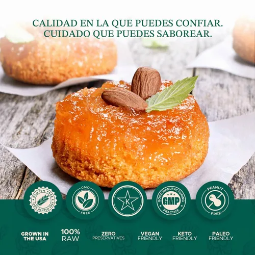 Vista 4 de Almendras tostadas secas sin sal, 16 onzas (1 libra), probadas por lotes, sin gluten y sin maní, sin aceite, enteras, sin PPO, sin OMG, sin