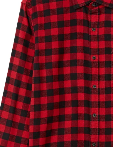 Vista 26 de Amazon Essentials Camisas de franela de manga larga para hombre, corte ajustado, a cuadros con botones