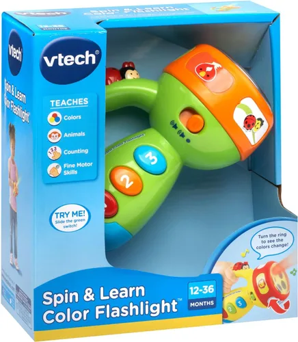 Vista 6 de VTech Spin and Learn Linterna de Color, Verde Lima