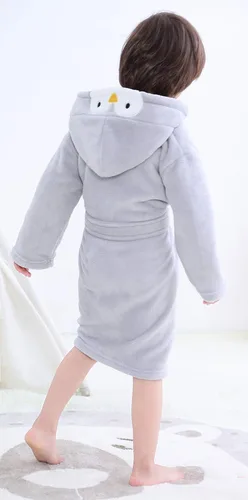 Vista 2 de Bebé Unisex felpa animal con capucha bata para bebé ropa de dormir multicolor