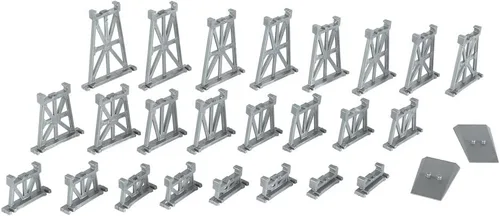 Vista 2 de Bachmann Industries - Juego de rieles graduados con caballete, escala N, 26 piezas