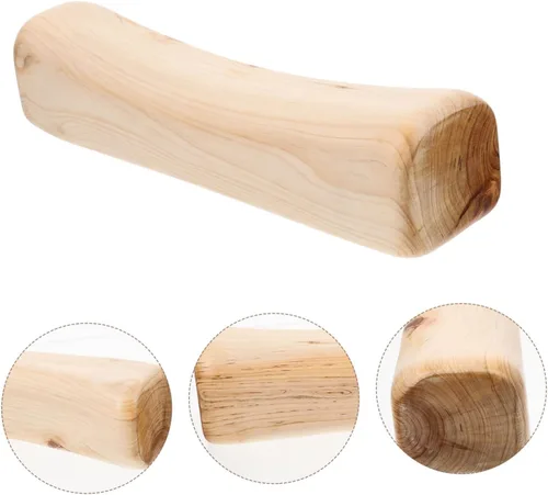 Vista 9 de Almohada de sauna de madera ortopédica para el cuello Almohada de apoyo para el dolor de cuello Almohada de espalda baja Suministro de sala de vapor