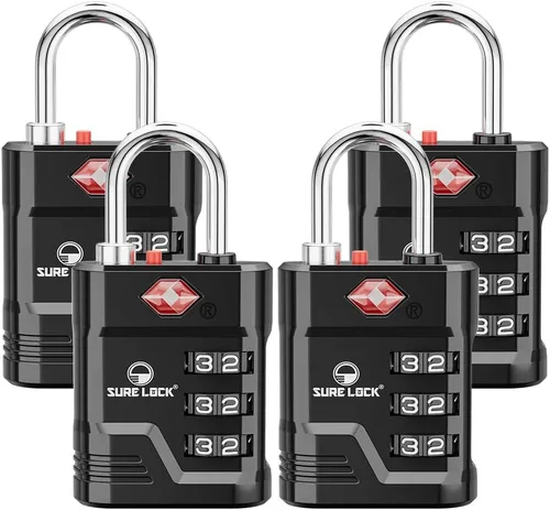 Vista 10 de Cerradura de equipaje aprobada por la TSA SURE LOCK Negro