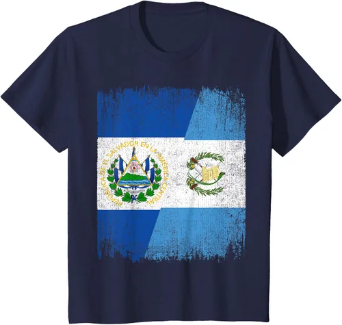 Vista 61 de Camiseta Half El Salvador Bandera de Guatemala con raíces guatemaltecas
